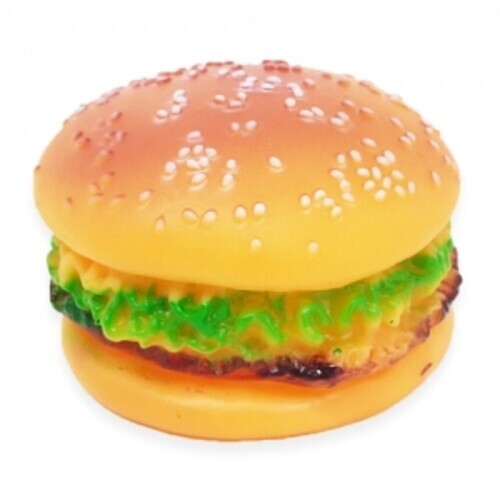 펫도매,[쥬쥬베] 원형 햄버거 라텍스 삑삑이 장난감