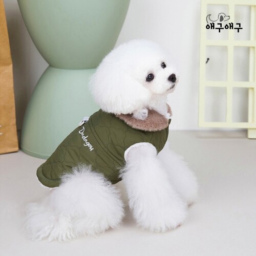 펫도매,[애구애구] 강아지 겨울옷 레이디퀼팅 패딩조끼