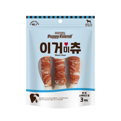 펫도매,퍼피프랜드 이거미츄 연어 딩고껌 3p