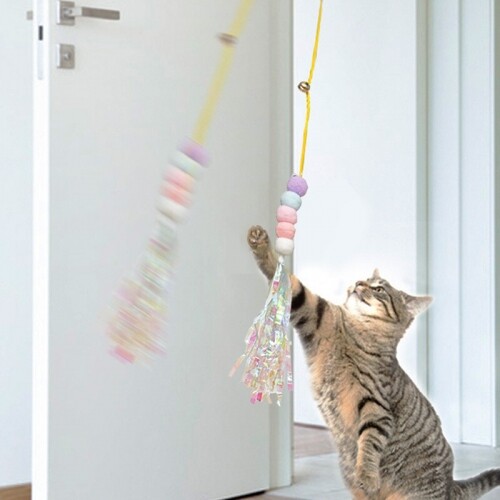 펫도매,[티티펫] 고양이 천장 부착형 셀프 모빌 플라잉 낚시대 (랜덤발송)