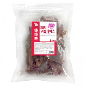 [펫나라] 국내산 수제간식 (돼지귀슬라이스/500g)