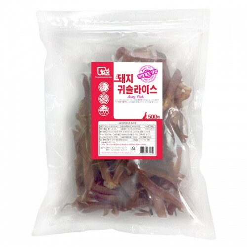 펫도매,[펫나라] 국내산 수제간식 (돼지귀슬라이스/500g)