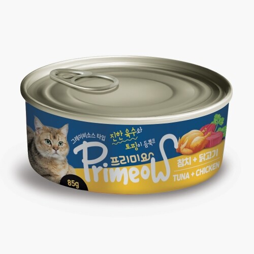 펫도매,프리미요 그레이비 소스 고양이캔 참치+닭고기 (1박스/85gx24개입)