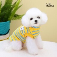 [애구애구] 강아지 겨울옷 램스울 스트라이프 니트 티셔츠