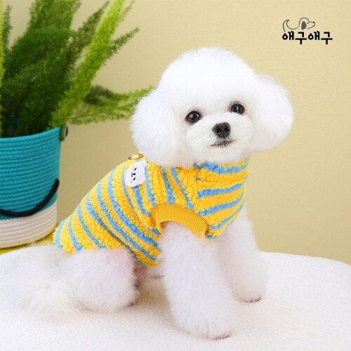 펫도매,[애구애구] 강아지 겨울옷 램스울 스트라이프 니트 티셔츠