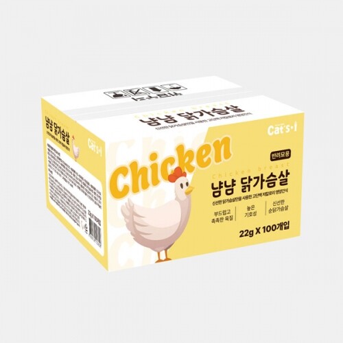 펫도매,[캣츠아이냠냠]닭가슴살  1박스(22gx100개입)