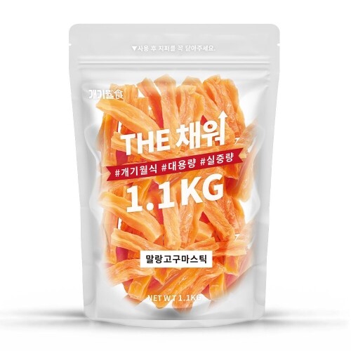 펫도매,【매장】[개기월식] 강아지 대용량 실속형 간식 1.1kg 말랑 고구마 스틱