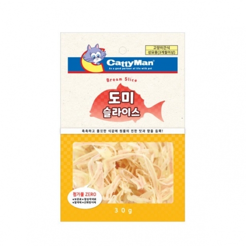 펫도매,캐티맨)도미 슬라이스 30g