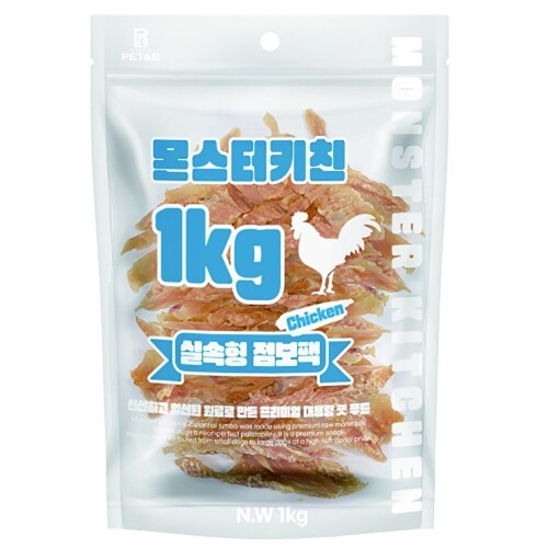 펫도매,몬스터키친 대용량간식 실속형 점보팩 - 치킨숯불사사미1kg