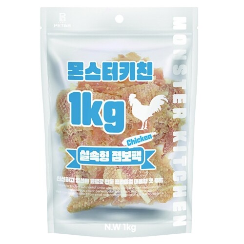 펫도매,몬스터키친 대용량간식 실속형 점보팩 - 치킨 미니닭갈비1kg