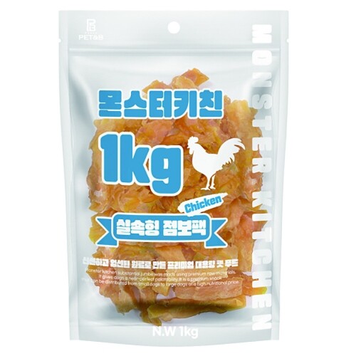 펫도매,몬스터키친 대용량간식 실속형 점보팩 - 치킨 고구마사사미1kg