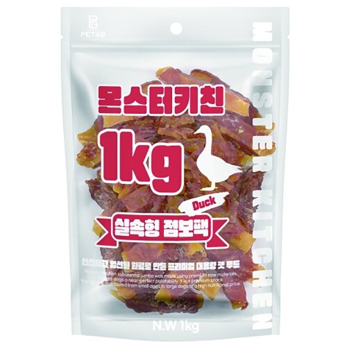 펫도매,몬스터키친 대용량간식 실속형 점보팩 - 오리고구마1kg