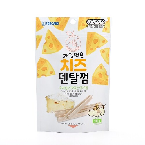 펫도매,포켄스 과일먹은 치즈덴탈껌 사과 100g