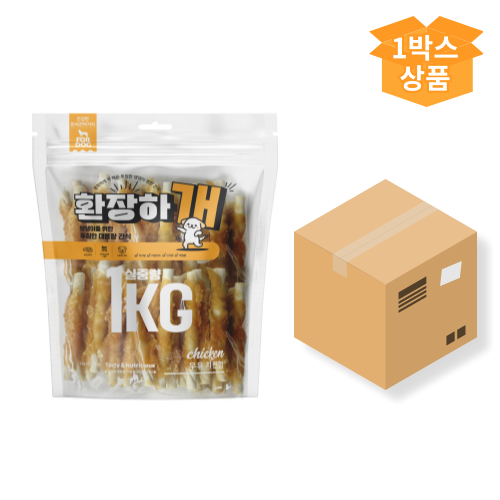 펫도매,무료배송![환장하개] 치킨 우유껌 (1BOX/1kgx15개)