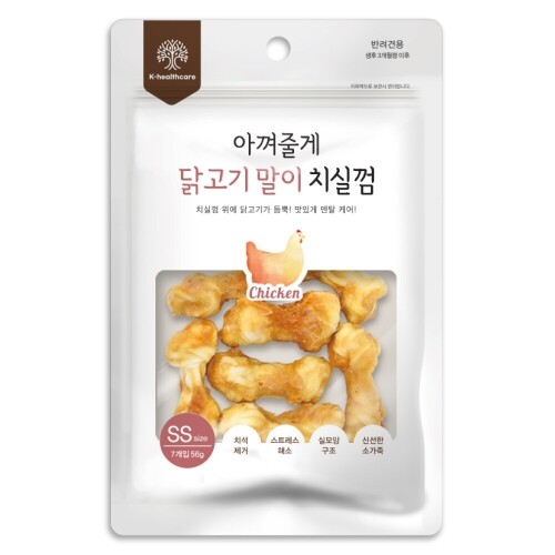 펫도매,(케이헬스케어)아껴줄게 닭고기 말이 치실껌 SS (7P)