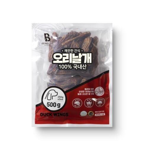 펫도매,빈즈라이크 오리날개 500g 1개