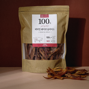 조선강아지 비타민 돼지귀 슬라이스 400g