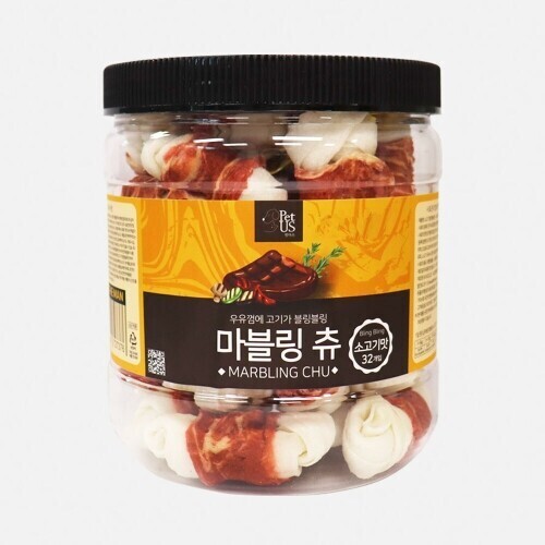 펫도매,[펫어스] 마블링츄 소고기껌 500g (32개입)