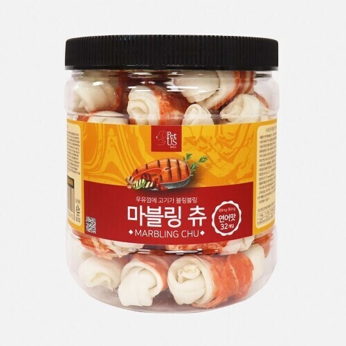 펫도매,[펫어스] 마블링츄 연어껌 500g (32개입)