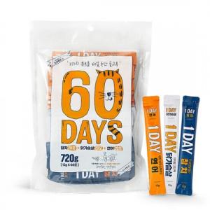 【매장】[60days] 참치+닭가슴살+연어 720g (12gx60포/4개 묶음)