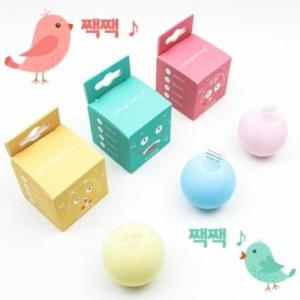 [티티펫] 고양이 짹짹 소리나는 천연 캣닢 양모볼 (핑크)