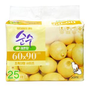 [순수] 넌슬립 초특대형패드(90x60cm) 25매x6개