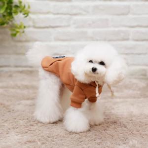 【매장】[펫디자인] 와펜후드티셔츠 (브라운)