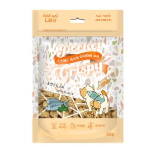 [포켓] 크리스피 고양이간식 참치&개다래 (80g)