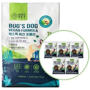 [벅스펫] 벅스독 비건 포뮬라1.2kg 강아지사료/사은품증정+샘플30g 5개 추가증정