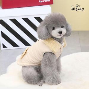 [애구애구] 강아지 겨울옷 투버튼 패딩조끼