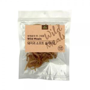 와일드밀스 수제간식 돼지귀 소프트 슬라이스 100g