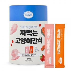 [원더푸드] 짜먹는 고양이간식 4종 (720g/60p)