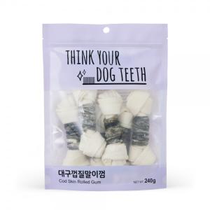 【매장】[Think your dog teeth] 대구껍질말이껌 (중/6px5개 묶음)