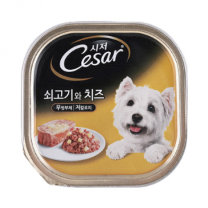 시저강아지 주식캔 100g 쇠고기와 치즈