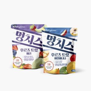 누터스가든 멍치스 후르츠트릿 (베리/애플바나나) 80g 강아지간식 유산균 글루코사민