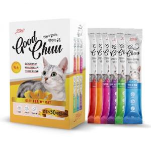 【매장】[굿츄] 대용량 고양이 짜먹이는 간식 6종모음ㅣ15gx30개입