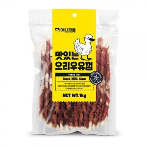 애니피플 맛있는 오리우유껌 1kg 강아지대용량간식