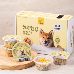 와그작 하루한컵 동결건조간식, 오리랑 야채 12개입 (7g x 12개 한박스)