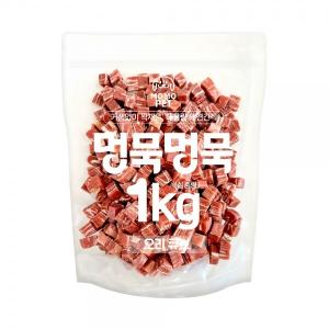 【매장】멍묵멍묵 마블링 대용량 간식(1kg/오리큐브)