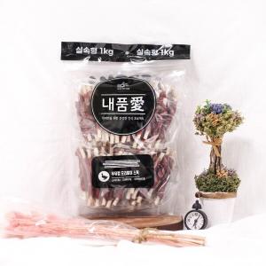 내품애 실속형1kg 우유껌 오리말이스틱