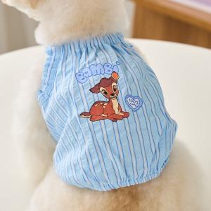 디즈니  밤비_스트라이프 크롭 탑 스카이블루(S-XL)