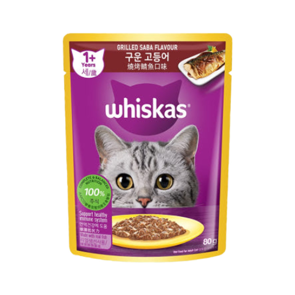 위스카스 파우치 구운고등어 80g