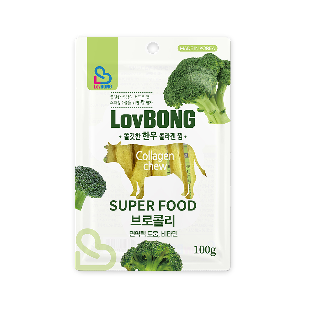 퍼피아이 러봉 면역력 한우 콜라겐껌 브로콜리 100g