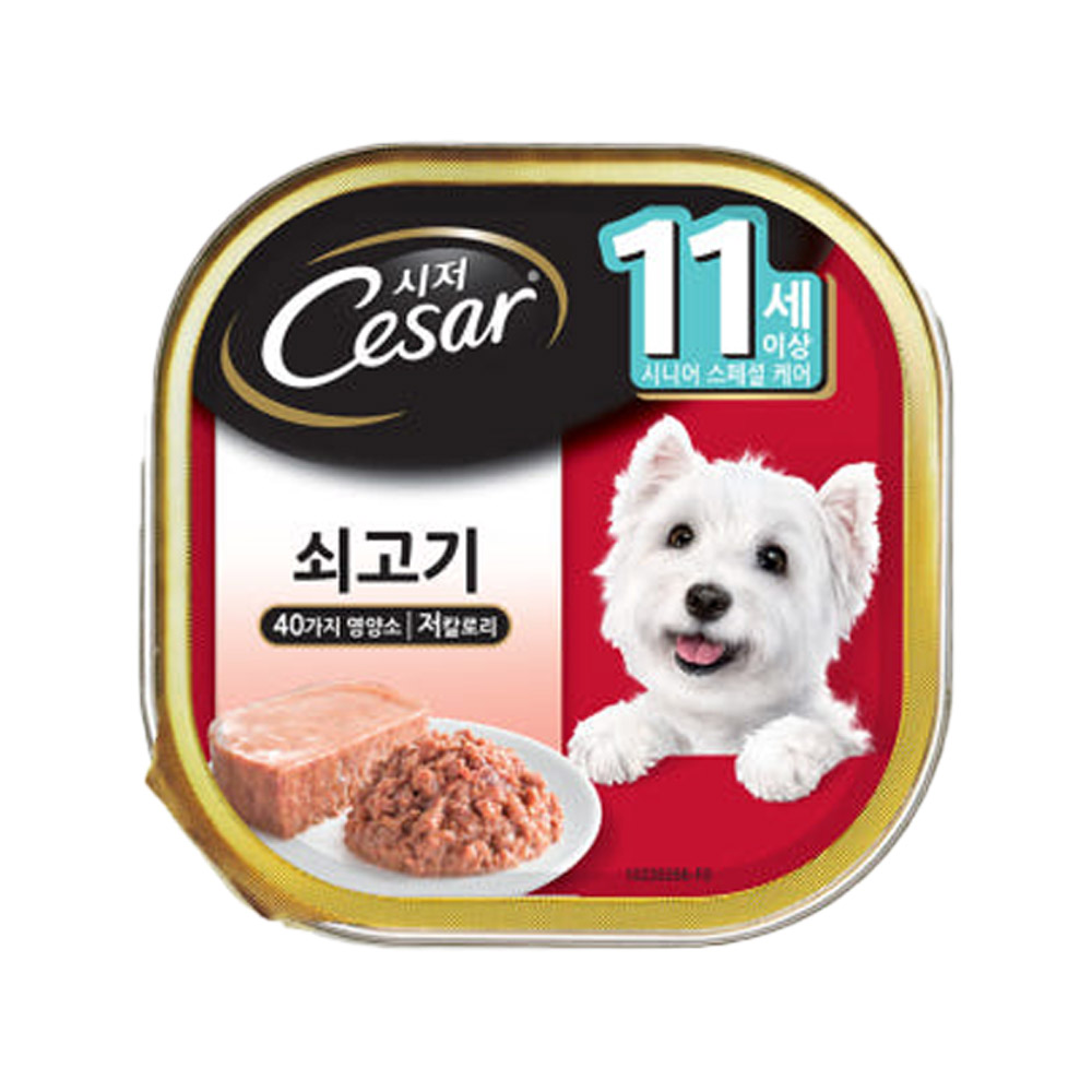 시저 11세 이상 쇠고기 100g 강아지 주식캔