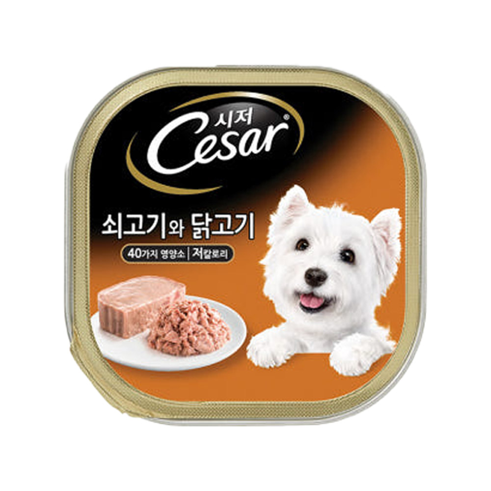 시저 쇠고기와 닭고기 100g 강아지 주식캔