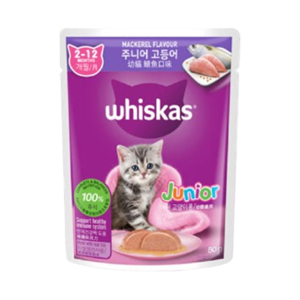 위스카스 파우치 주니어 고등어 80g
