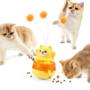 반려묘 고양이 흔들 오뚜기 3IN1 간식 사료 장난감