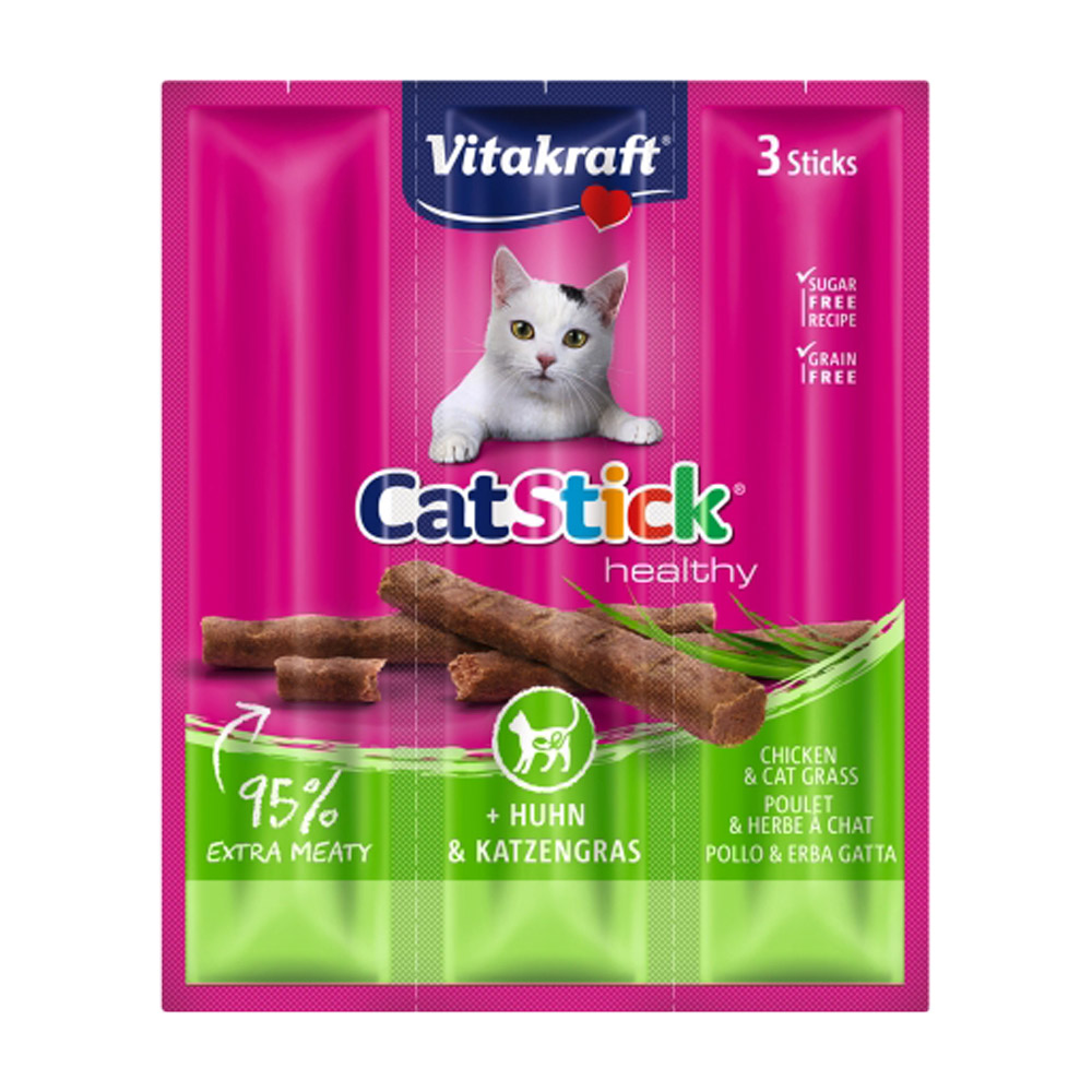 비타크래프트 캣스틱 치킨+캣그라스 3P 18g