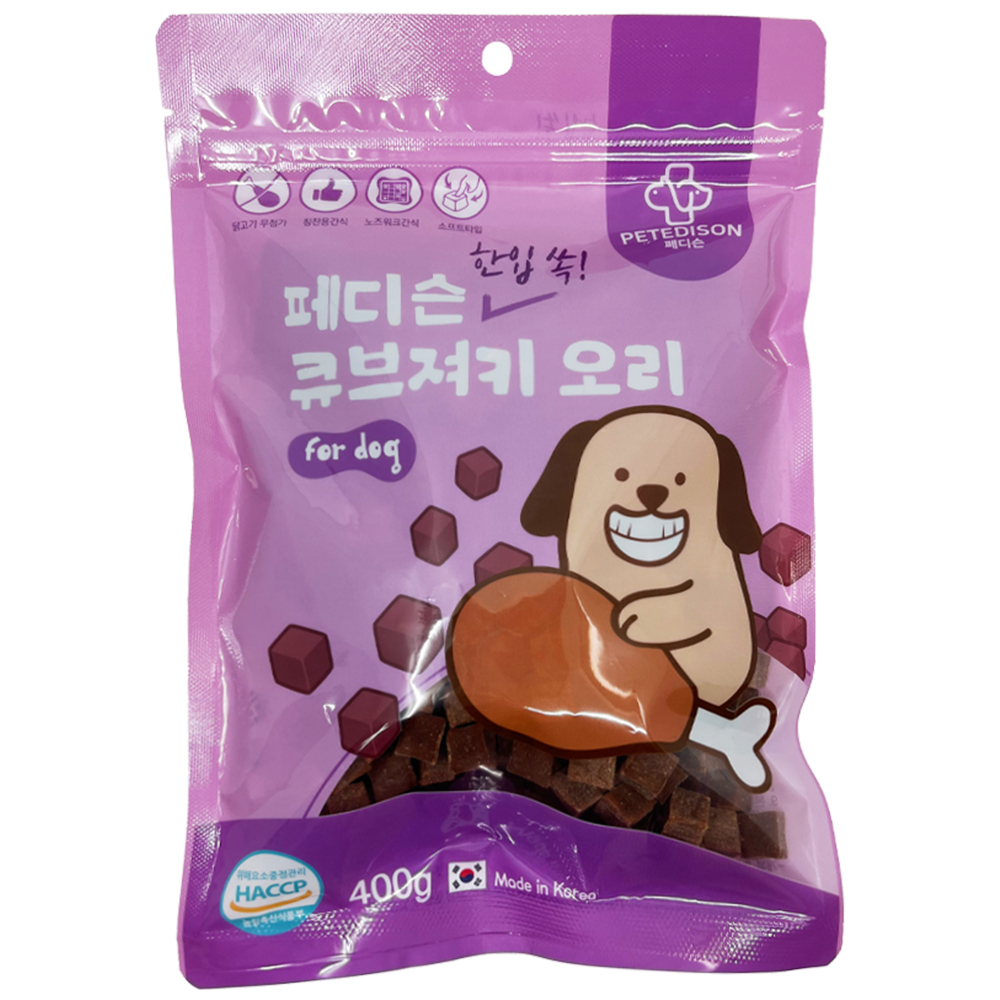 [5+1 증정] 페디슨 한입 쏙 큐브져키 오리 400g