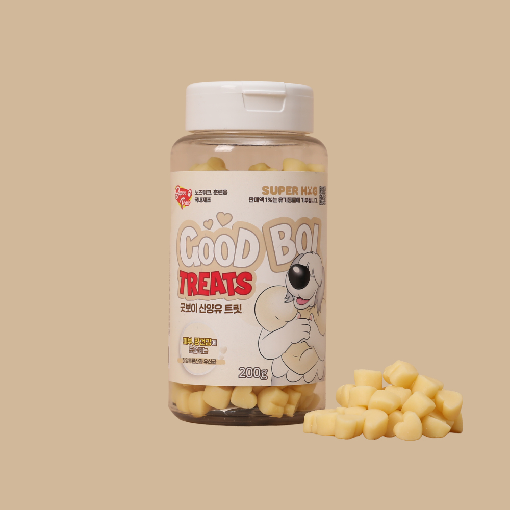 슈퍼포우 저칼로리 간식 굿보이트릿 산양유 200g